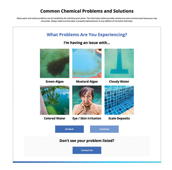 Common Pool & Spa Chemical Problems and Solutions Tool